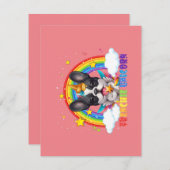 Invitation Costume de licorne fille bouledogue français galax (Devant / Derrière)