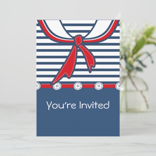 Invitation Costume de marin de bébé B (Debout devant)