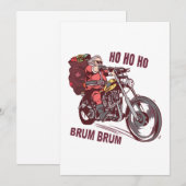 Invitation Costume de Noël père Noël Biker pour les motards (Devant / Derrière)
