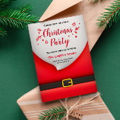 Invitation Costume de Père Noël de dessin animé avec boucle d