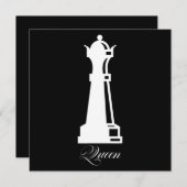 Invitation Costume de pièce d'échecs Reine Halloween Amoureux (Devant / Derrière)