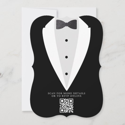 Invitation Costume de robe mariage et Bowtie QR Code (Dos)
