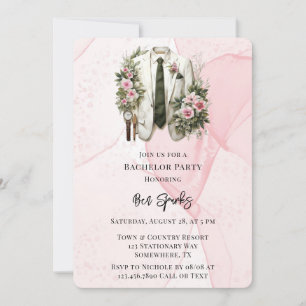 Invitation Costume de salle de bain en encre rose