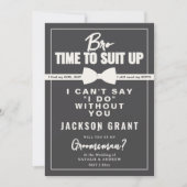 Invitation Costume de Smoking Simple Noir & Blanc pour Garçon (Devant)