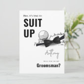 Invitation Costume de smoking simple noir et blanc pour garço (Debout devant)