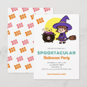 Invitation Costume de sorcière effrayant pour enfants pour Ha