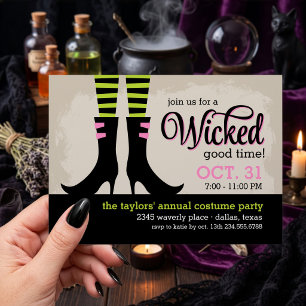 Invitation Costume de sorcière méchante pour soirée Halloween