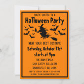Invitation Costume de sorcière pour fête d'Halloween (Devant)