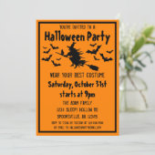 Invitation Costume de sorcière pour fête d'Halloween (Debout devant)