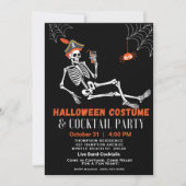 Invitation Costume de squelette d'Halloween et soirée cocktai (Devant)