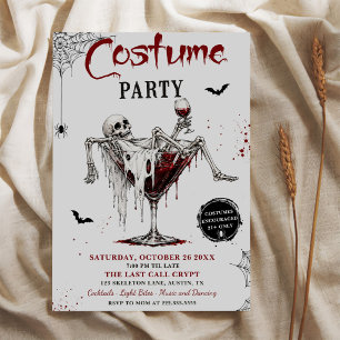 Invitation Costume de squelette effrayant pour soirée Hallowe
