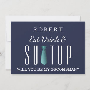 Invitation Costume de tableau noir Serez-vous mon groomsman ?