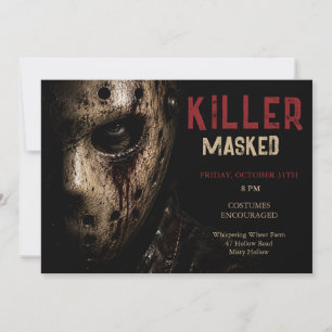 Invitation Costume de tueur masqué pour soirée Halloween