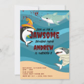 Invitation Costume d'Halloween Cute Shark à thème Océan Anniv (Devant)