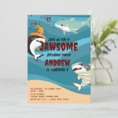 Invitation Costume d'Halloween Cute Shark à thème Océan Anniv (Debout devant)