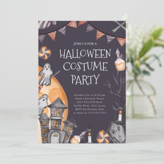 Invitation Costume d'Halloween éffrayant (Debout devant)