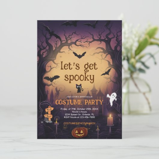 Invitation Costume d'Halloween éffrayant (Debout devant)