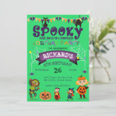 Invitation Costume d'Halloween éffrayant Enfants Green Annive (Debout devant)