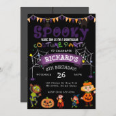 Invitation Costume d'Halloween éffrayant Enfants Noir fête d' (Devant / Derrière)