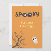 Invitation Costume d'Halloween éffrayant fête d'anniversaire (Dos)