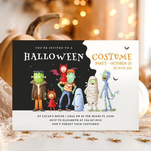 Invitation Costume d'Halloween Enfants