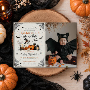 Invitation Costume d'Halloween Fantôme Enfants Anniversaire P