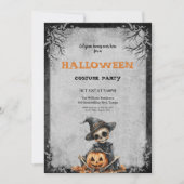 Invitation Costume d'Halloween Parti Squelette effrayant et C (Devant)