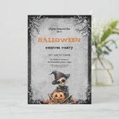 Invitation Costume d'Halloween Parti Squelette effrayant et C (Debout devant)