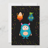 Invitation Costume d'Halloween petit monstre fête d'anniversa (Dos)