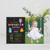 Invitation Costume d'Halloween petit monstre photo d'annivers (Debout devant)