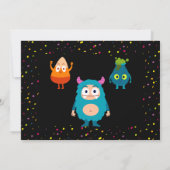 Invitation Costume d'Halloween petit monstre photo d'annivers (Dos)