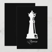 Invitation Costume d'Halloween pièce d'échecs Reine amateur d (Devant / Derrière)