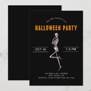 Invitation Costume d'Halloween pour adultes Skeleton Black In