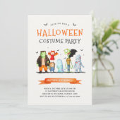 Invitation Costume d'Halloween pour enfants fête d'anniversai (Debout devant)