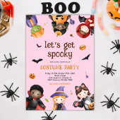 Invitation Costume d'Halloween rose Enfants mignonne drôle