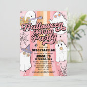 Invitation Costume d'Halloween rose super Fille Anniversaire (Debout devant)