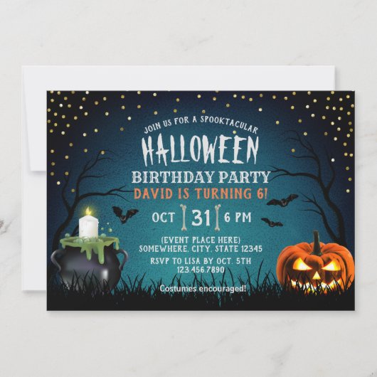 Invitation Costume d'Halloween Spooktacular fête d'anniversai (Devant)