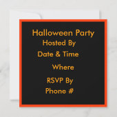 Invitation Costume d'Halloween vintage (Dos)