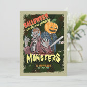 Invitation Costume d'Halloween vintage (Debout devant)