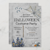 Invitation Costume d'Halloween vintage (Devant / Derrière)