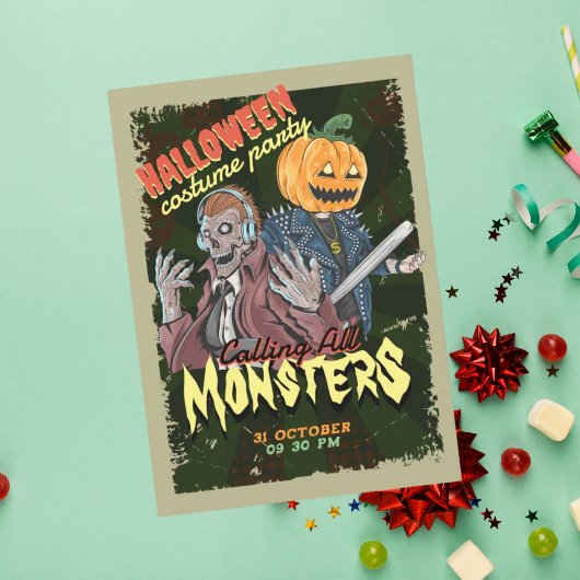 Invitation Costume d'Halloween vintage