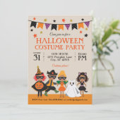 Invitation Costume d'Halloween vintage fête peau foncée (Debout devant)