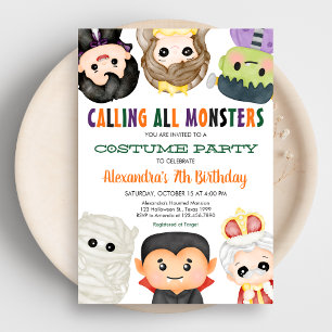Invitation Costume effrayant pour un anniversaire Halloween