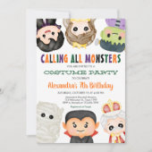 Invitation Costume effrayant pour un anniversaire Halloween (Devant)