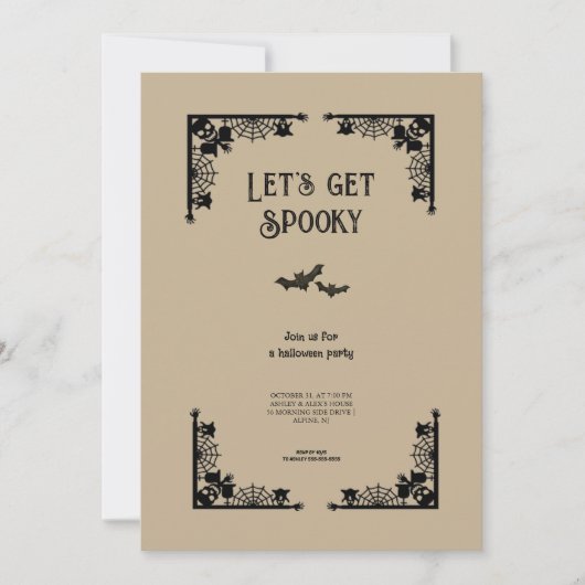Invitation Costume Éffrayant Vintage simple Fête d'Halloween (Devant)