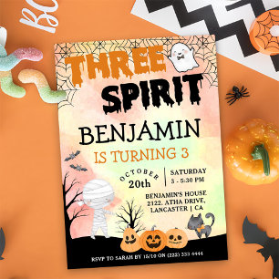 Invitation Costume enfant Halloween 3e fête d'anniversaire
