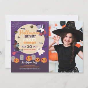 Invitation Costume enfant Halloween Citrouilles de la fête