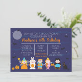 Invitation Costume Enfants Anniversaire Fête Halloween Invita (Debout devant)