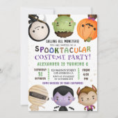 Invitation Costume Enfants Monster Cute Halloween Fête d'anni (Devant)