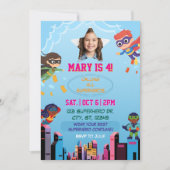 Invitation Costume Enfants Superhero fête d'anniversaire (Devant)